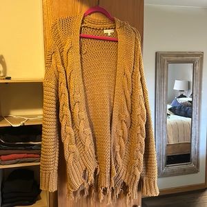 Frayed Mustard Cardigan